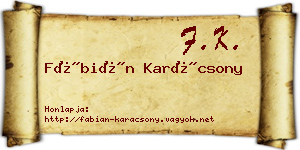 Fábián Karácsony névjegykártya